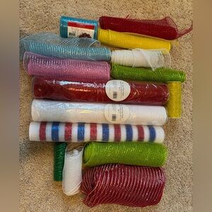 Colorful Deco Mesh Rolls for Home Party Decorations or Wreath Making